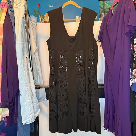 dressbarn Dresses & Skirts - dress barn size 22W Black with shimmery sequined panels Sleeveless Midi Dress